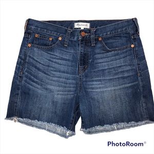 Madewell Jean Shorts Raw edge hem Bermuda style High Waist Size 27